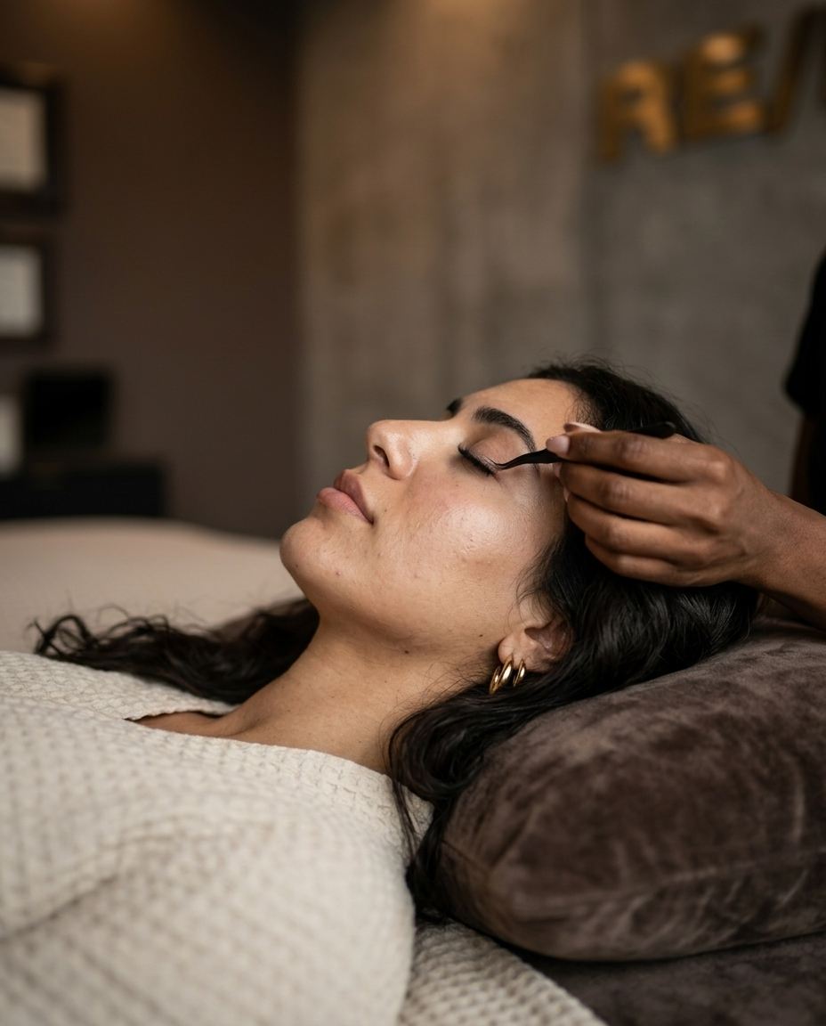 Classic hybrid and volume lash extensions at RE/MADE Esthetics